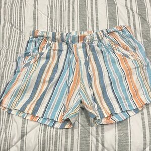 Striped Beachy Women's Shorts in Blue and Orange